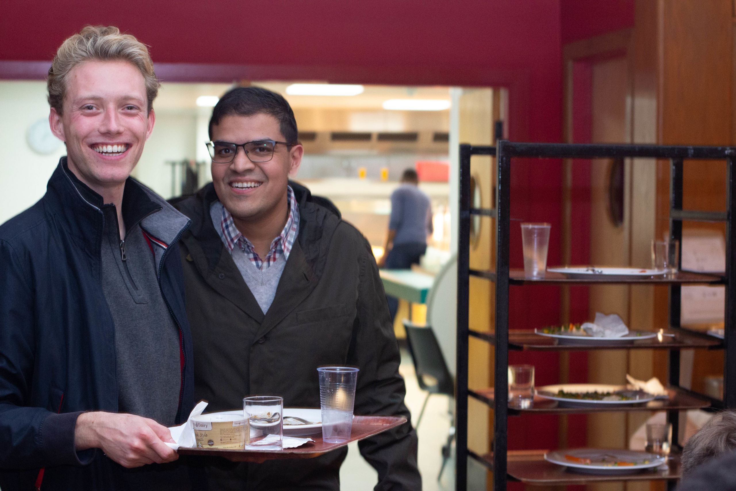 Wolfson members pictured at the Club Room enjoying their meal.